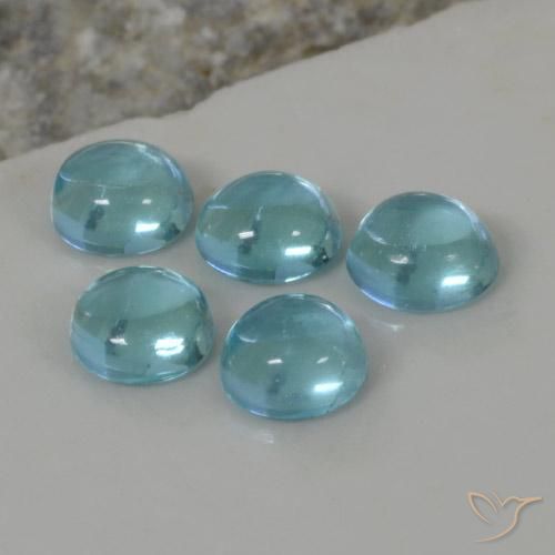 1.98ctw Naturel Bleu aquatique Apatite, Tour, Transparent