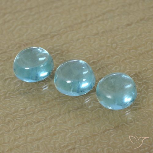 1.74ctw Naturel Bleu clair Apatite, Tour, Transparent