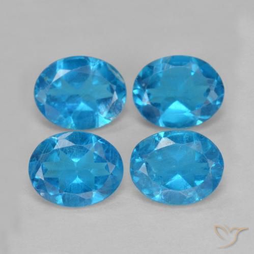 1.45ctw Naturel Bleu azur Apatite, ovale, VS-SI