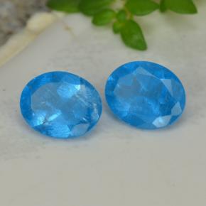 Achetez naturel 0.74ct Bleu intense Apatite gems, Coupe ovale, En provenance Madagascar chez GemSelect. En stock, livraison internationale!