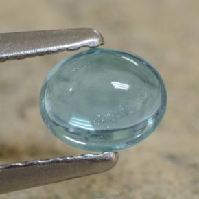 Apatite bleue naturelle coupe ovale, 0,51 ct, transparent