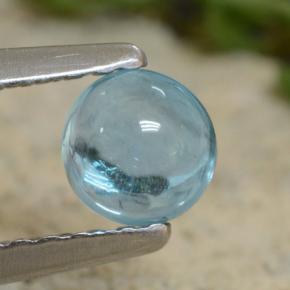 Apatite bleue naturelle coupe roude, 0,47 ct, transparent