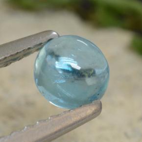 Apatite bleue naturelle coupe roude, 0,47 ct, transparent