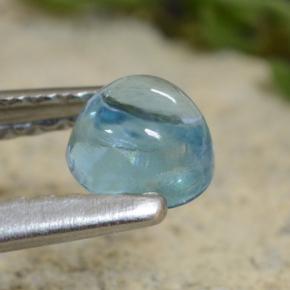 Apatite bleue naturelle coupe roude, 0,47 ct, transparent