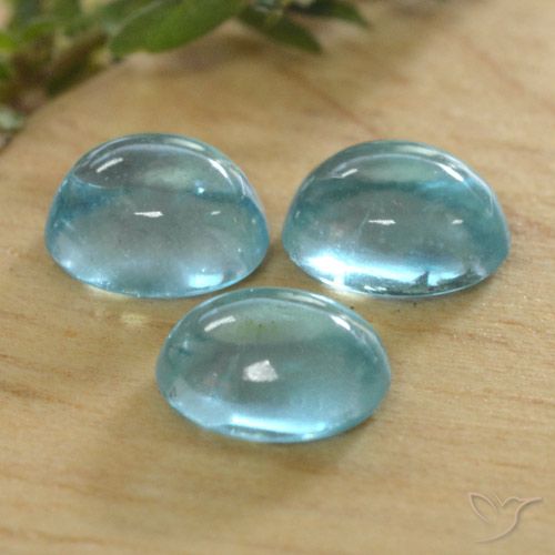 1.37ctw Naturel Bleu olympique Apatite, ovale, Transparent