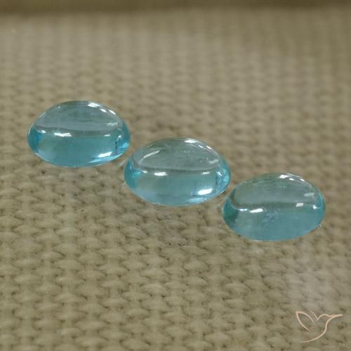 1.43ctw Naturel Bleu aquatique Apatite, ovale, Transparent