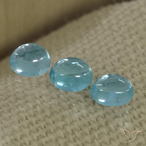 1.43ctw Naturel Bleu aquatique Apatite, ovale, Transparent