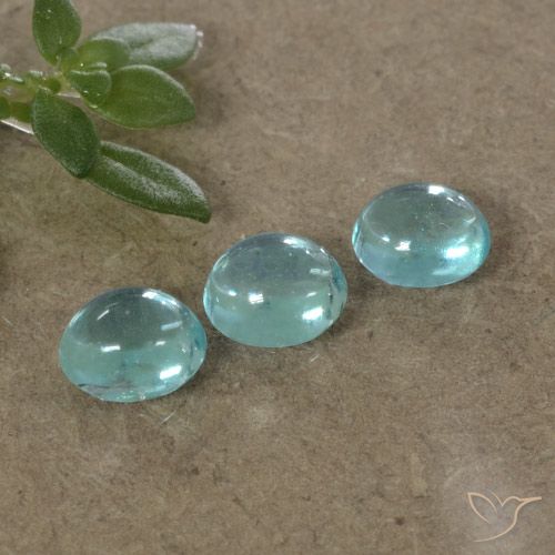1.10ctw Naturel Ton bleu électrique Apatite, ovale, Transparent