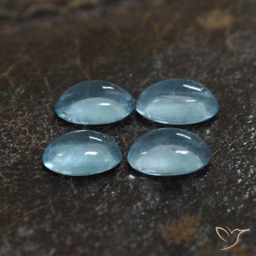 1.10ctw Naturel Bleu clair Apatite, ovale, Transparent