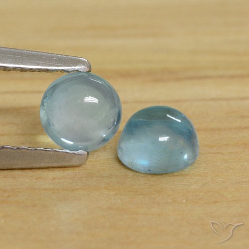 0.81ctw Naturel Bleu bébé Apatite, Tour, Transparent