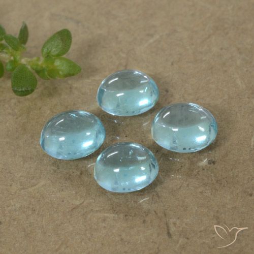 1.50ctw Naturel Bleu clair Apatite, ovale, Transparent