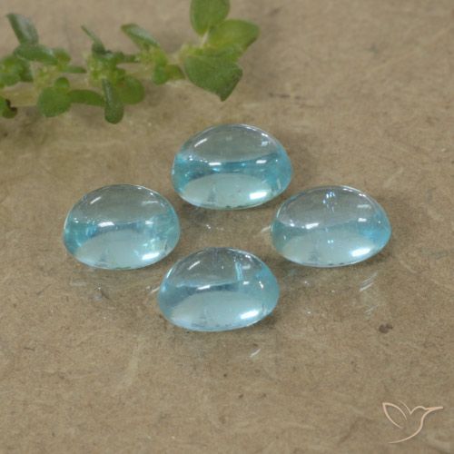 1.59ctw Naturel Bleu verdâtre léger Apatite, ovale, Transparent