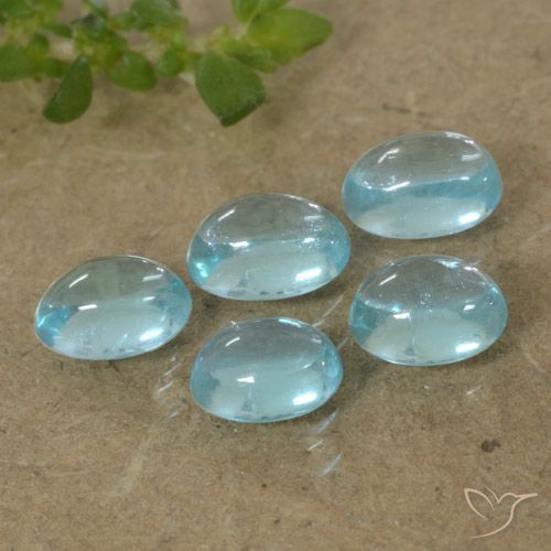 1.54ctw Naturel Bleu Apatite, ovale, Transparent