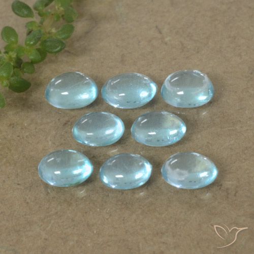 2.08ctw Naturel Bleu clair Apatite, ovale, Transparent