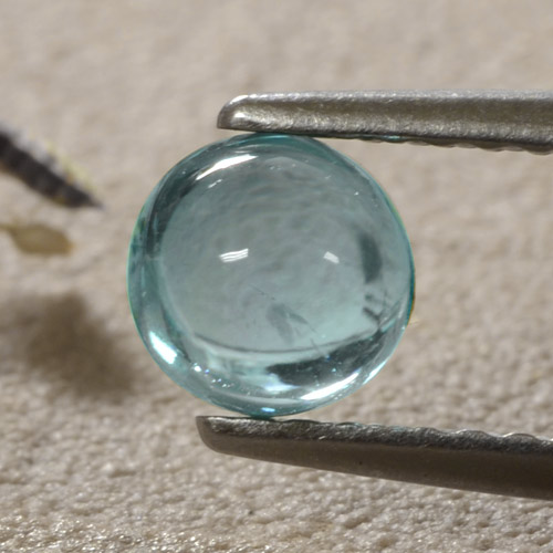 Apatite Bleu vert moyen naturelle Coupe roude, 0.86 ct, Transparent