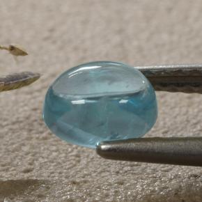Apatite bleue naturelle coupe ovale, 0,94 ct, transparent