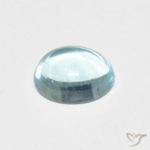 Apatite Bleu-vert léger naturelle ovale, 1.21 ct, Transparent