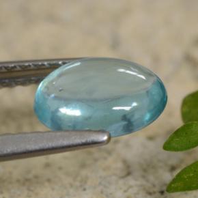Apatite bleue naturelle coupe ovale, 1,07 ct, transparent