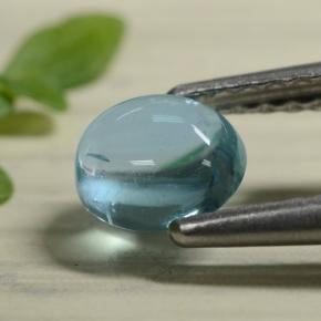 Apatite bleue naturelle coupe ovale, 0,58 ct, transparent