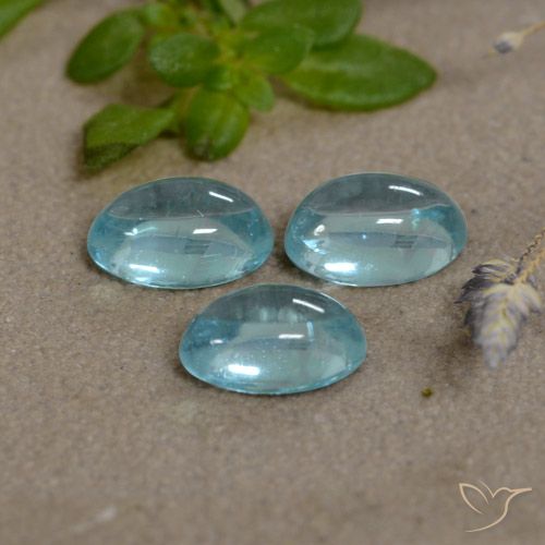 1.50ctw Naturel Bleu bébé Apatite, ovale, Transparent