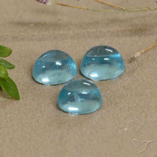 1.78ctw Naturel Bleu moyen Apatite, ovale, Transparent