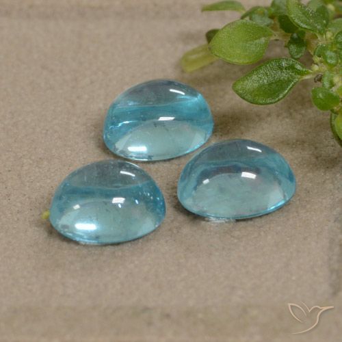 2.18ctw Naturel Bleu clair Apatite, ovale, Transparent