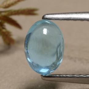 Apatite bleue naturelle coupe ovale, 0,92 ct, transparent