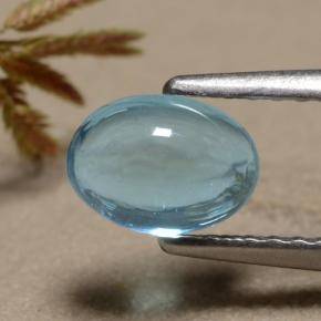 Apatite bleue naturelle coupe ovale, 0,92 ct, transparent