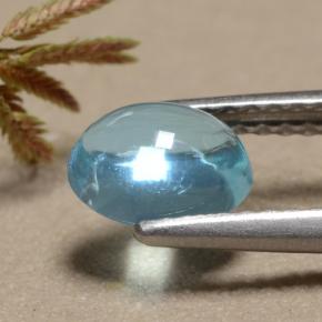 Apatite bleue naturelle coupe ovale, 0,92 ct, transparent