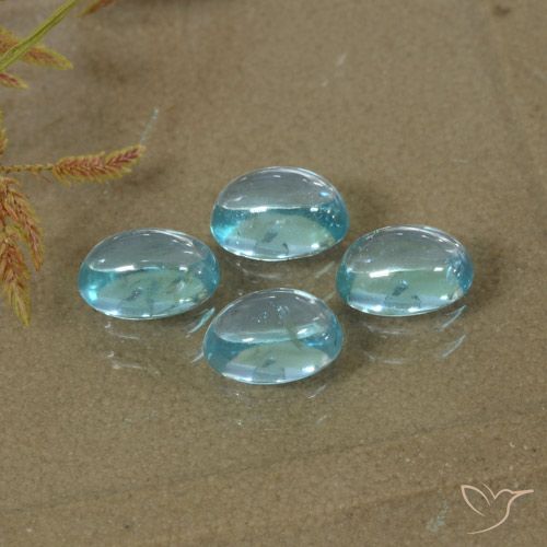 2.07ctw Naturel Bleu clair Apatite, ovale, Transparent