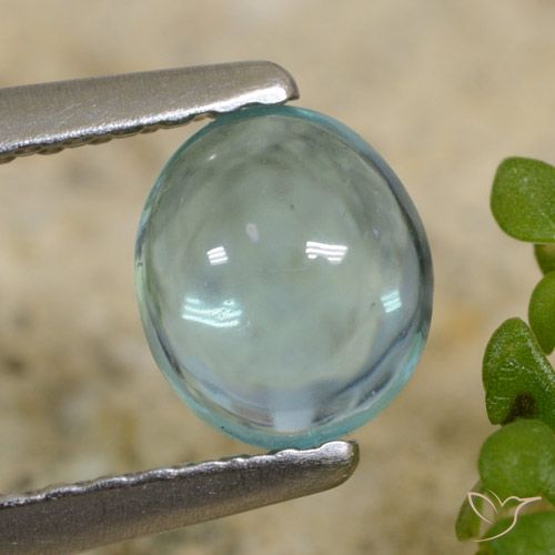 0.66ct Naturel Vert bleu très clair Apatite, ovale, Transparent