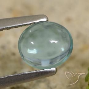 Apatite Vert bleu très clair naturelle ovale, 0.66 ct, Transparent