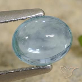 Apatite Sarcelle léger naturelle ovale, 0.66 ct, Transparent
