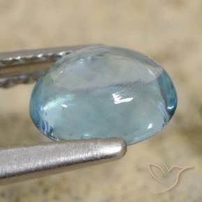 Apatite Sarcelle léger naturelle ovale, 0.66 ct, Transparent