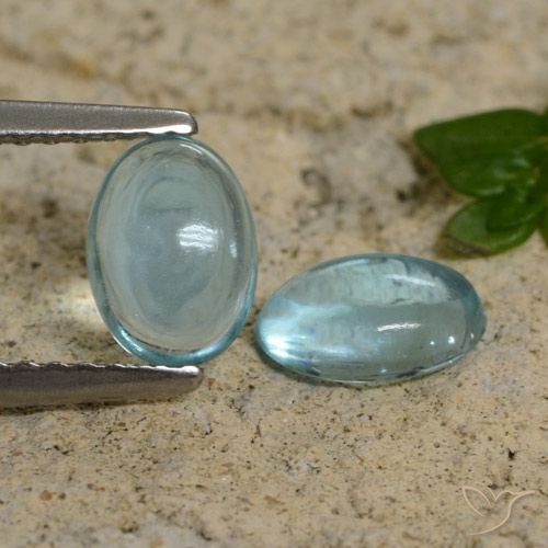 1.44ctw Naturel Vert bleu pâle Apatite, ovale, Transparent