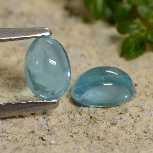 1.08ctw Naturel Vert bleu pâle Apatite, ovale, Transparent