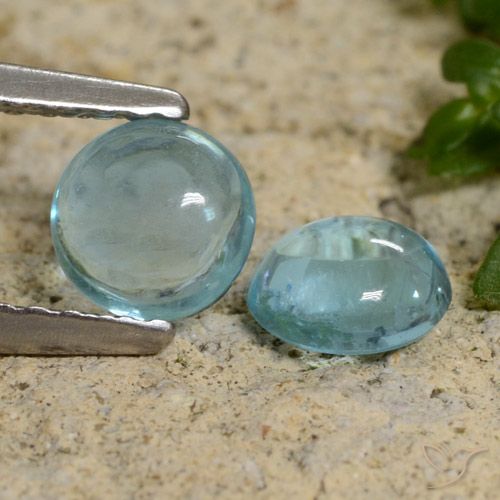 1.96ctw Naturel Bleu vert moyen Apatite, Tour, Transparent