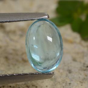 Apatite turquoise naturelle coupe ovale, 0,67 ct, transparent