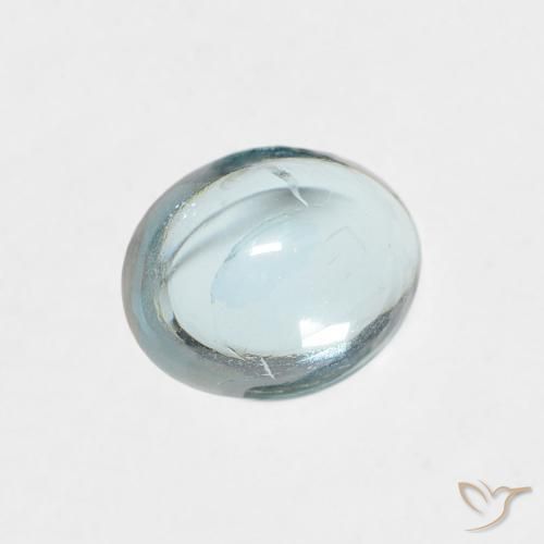 Apatite Bleu-vert léger naturelle ovale, 0.74 ct, Transparent