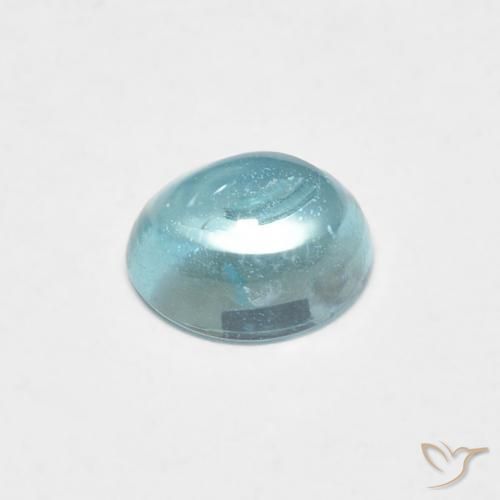 Apatite Bleu-vert léger naturelle ovale, 0.74 ct, Transparent