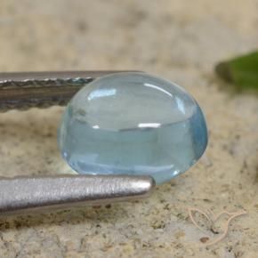 Apatite Sarcelle léger naturelle ovale, 0.74 ct, Transparent