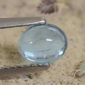 Apatite Sarcelle léger naturelle ovale, 0.71 ct, Transparent