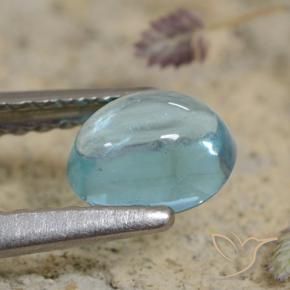 Apatite Sarcelle léger naturelle ovale, 0.71 ct, Transparent