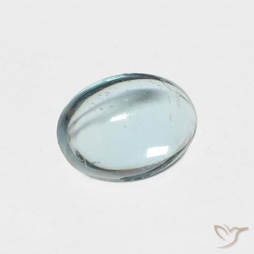 Apatite Bleu-vert léger naturelle ovale, 0.87 ct, Transparent