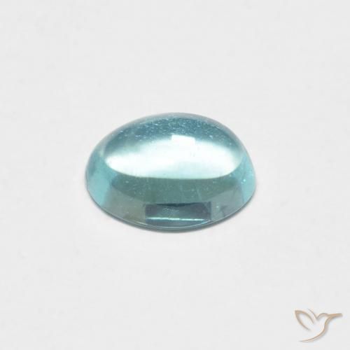 Apatite Bleu-vert léger naturelle ovale, 0.87 ct, Transparent