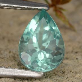 Apatite Vert bleu naturelle En forme de poire, 1.42 ct, VS