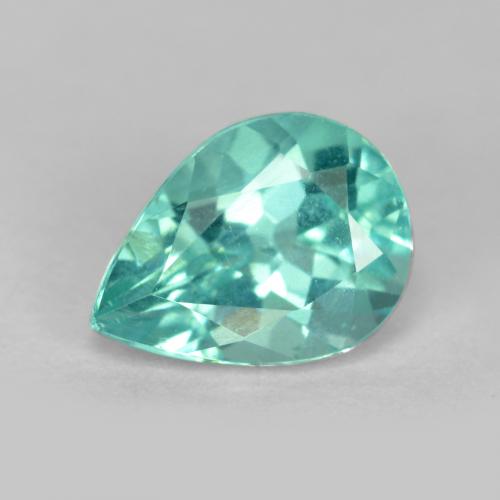 Apatite Vert bleuâtre naturelle En forme de poire, 1.24 ct, VS