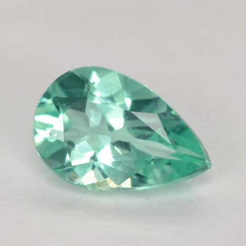 Apatite Vert bleuâtre naturelle En forme de poire, 1.27 ct, VS