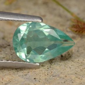 Apatite Vert bleuâtre naturelle En forme de poire, 1.23 ct, VS