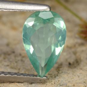 Apatite Vert bleuâtre naturelle En forme de poire, 1.23 ct, VS